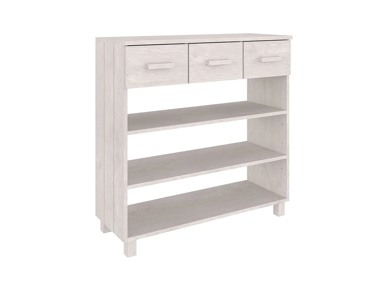 Table console HAMAR Blanc 90x35x90 cm Bois massif de pin GHR53727