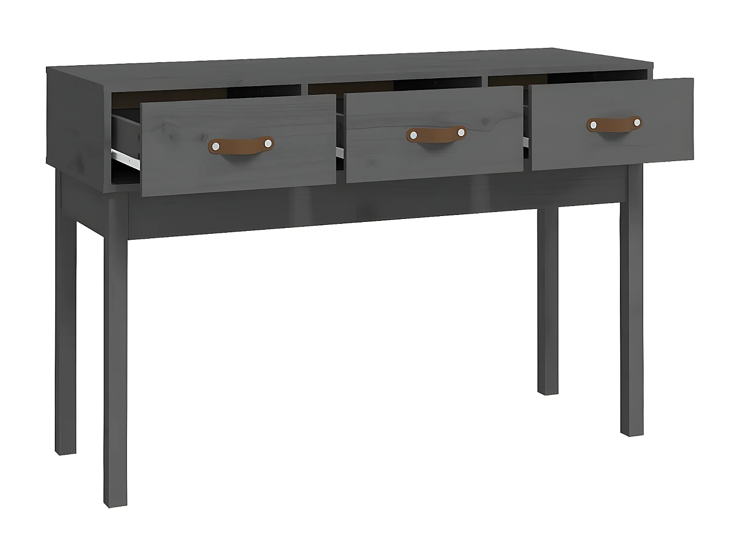 Table console Gris 114x40x75 cm Bois massif de pin GHR19815
