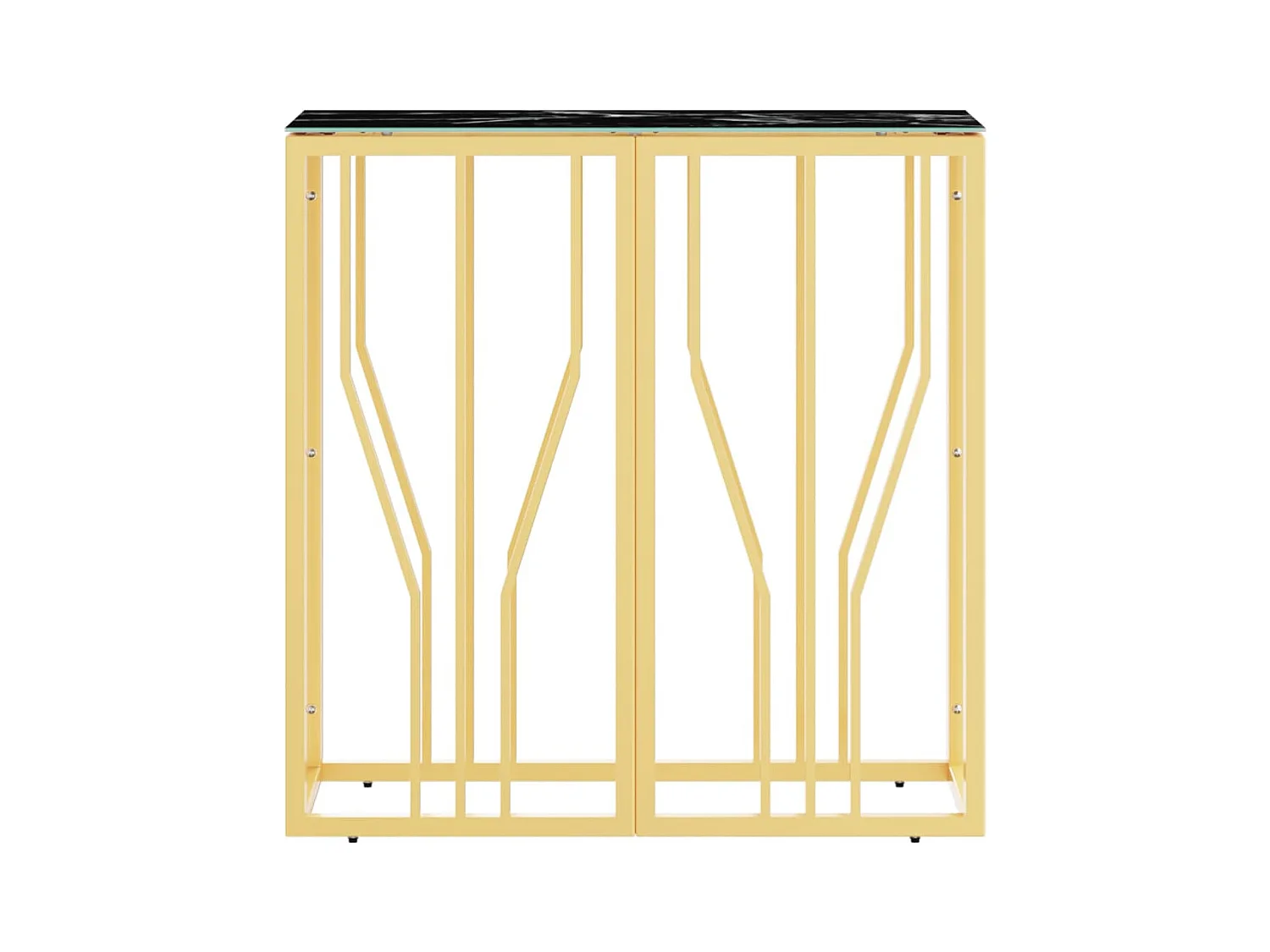 Konsolentisch,Flurtisch Golden 70x30x70 cm Edelstahl und Glas -gkd383542