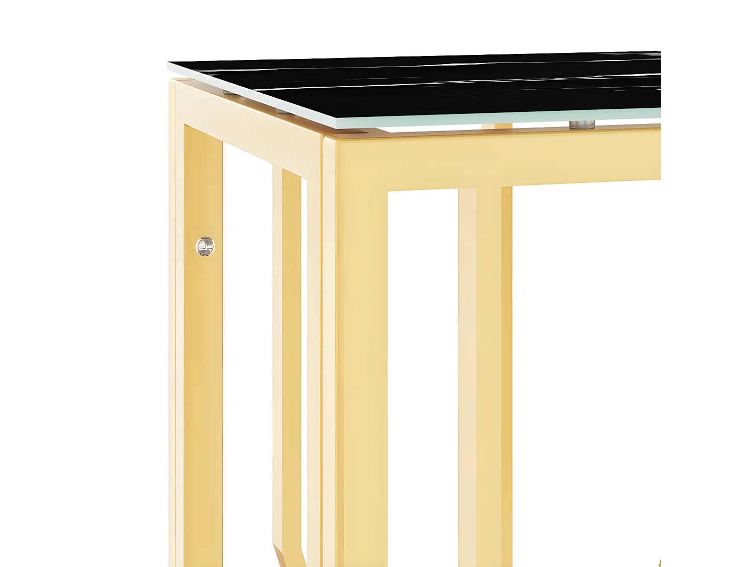 Table console doré 70x30x70 cm acier inoxydable et verre GHR68488