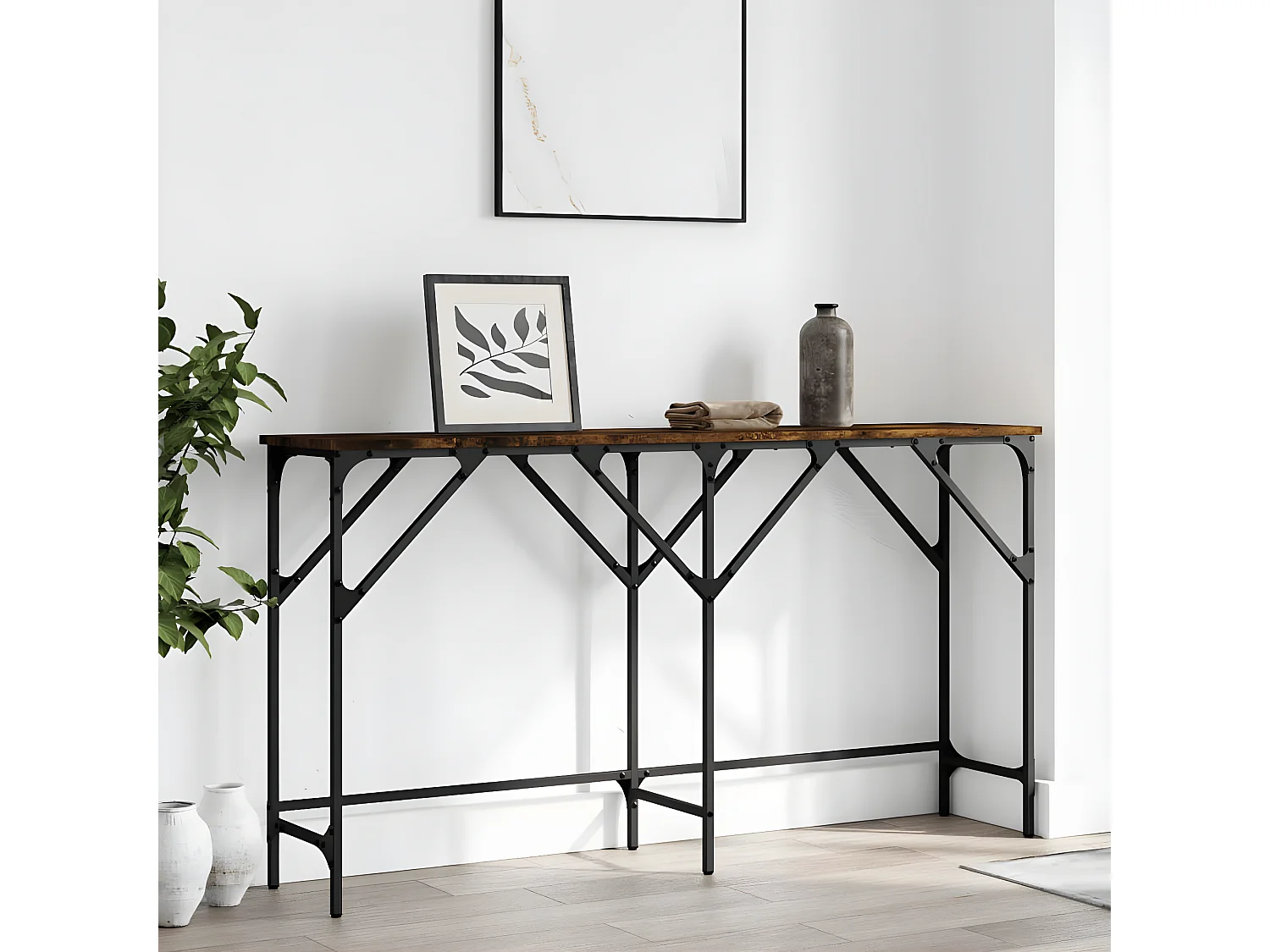 Konsolentisch,Flurtisch Räuchereiche 140x29x75 cm Holzwerkstoff -gkd924115