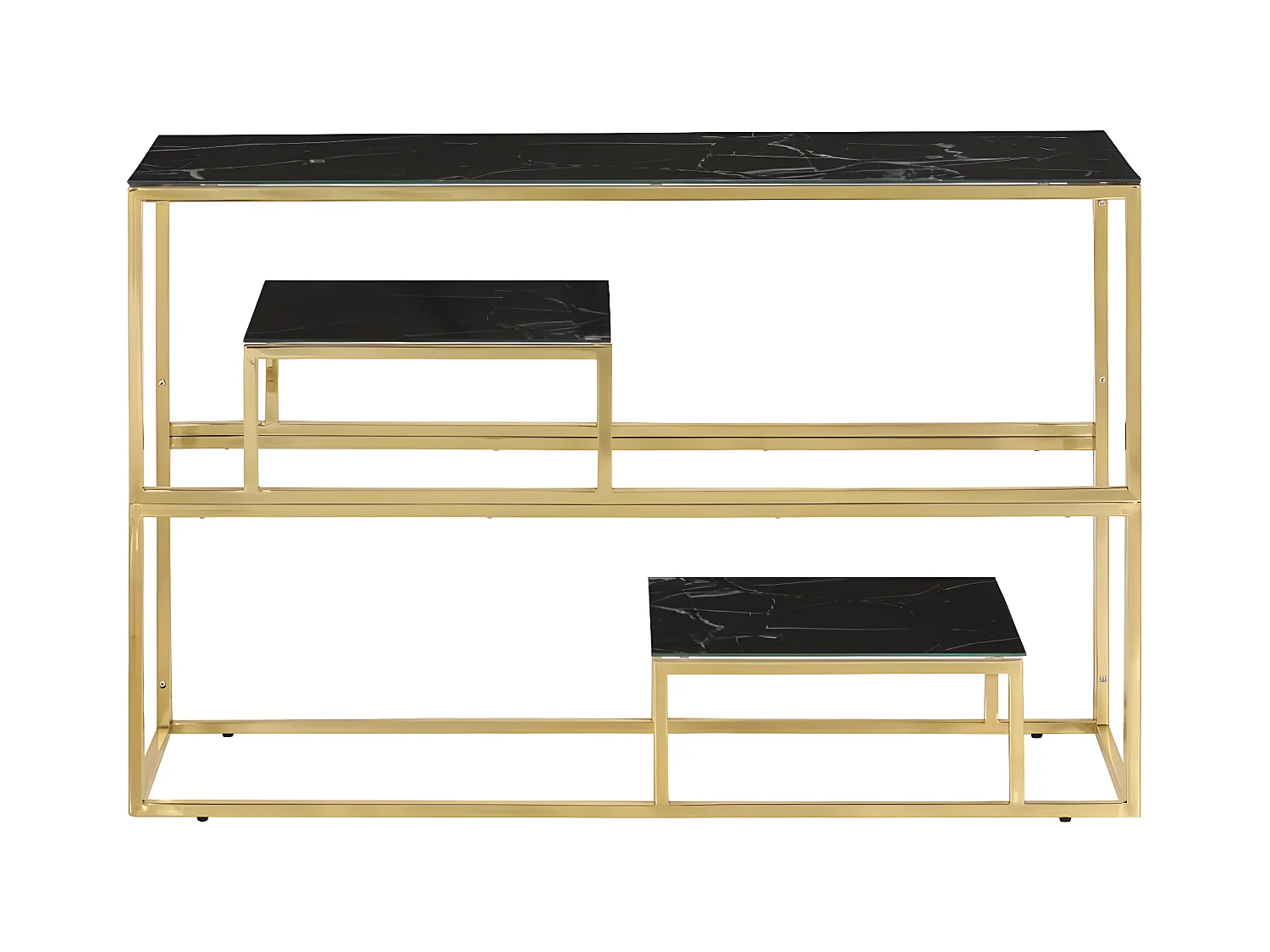 Mesa consola acero inoxidable dorado y vidrio templado ES263699