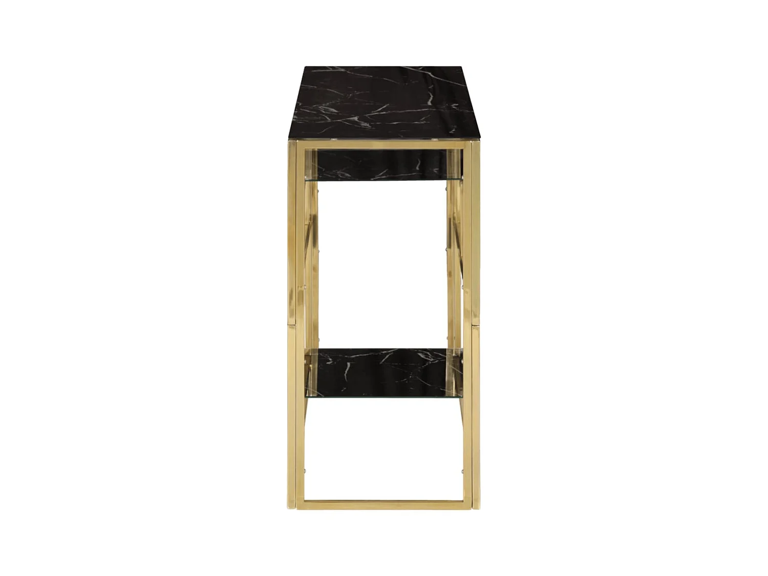 Mesa consola acero inoxidable dorado y vidrio templado ES263699