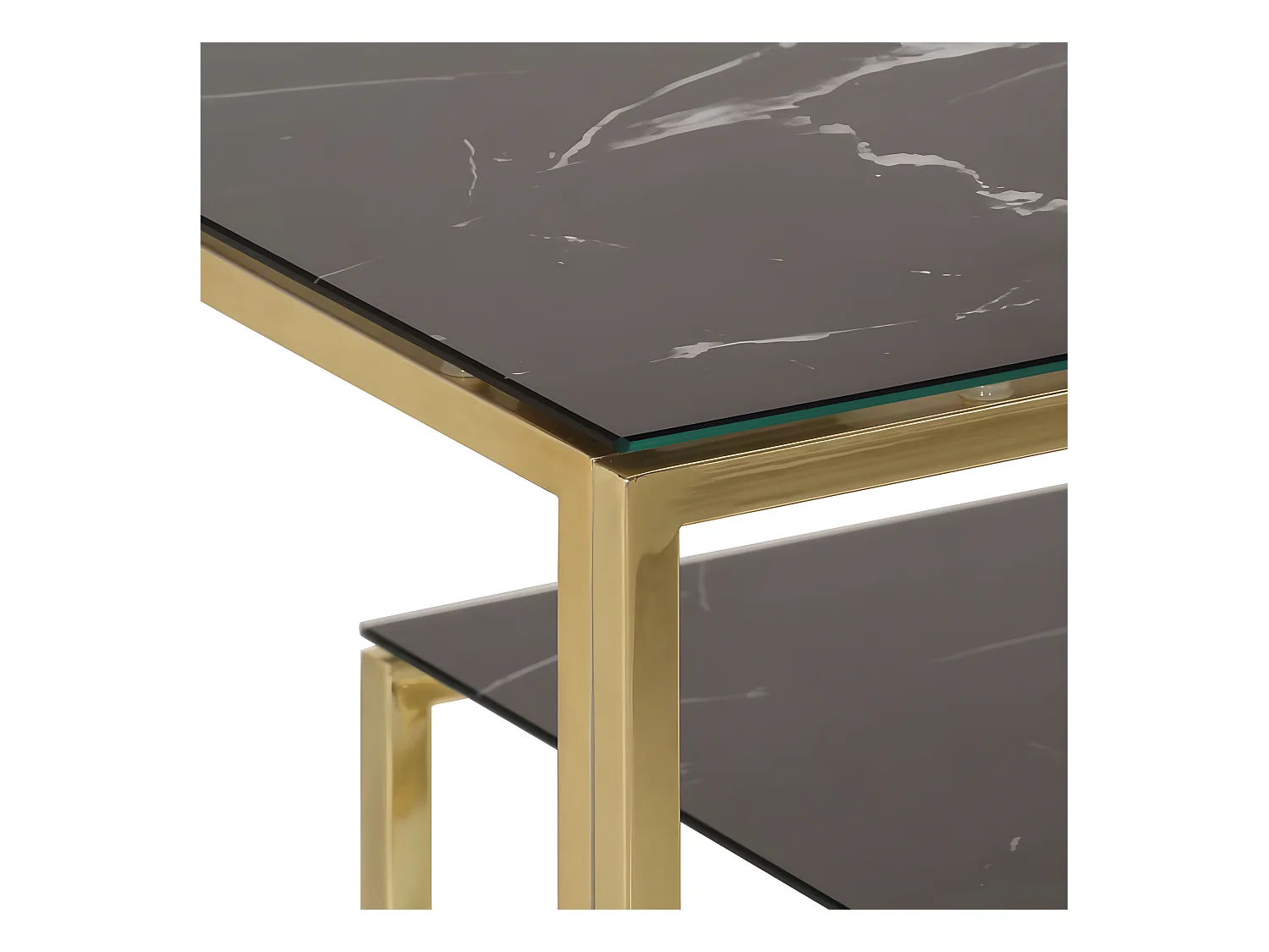 Mesa consola acero inoxidable dorado y vidrio templado ES263699