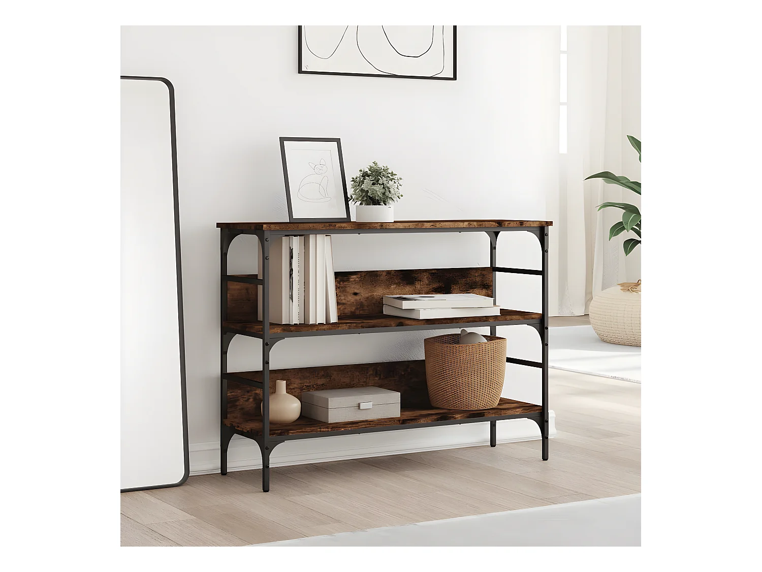 Konsolentisch,Flurtisch Räuchereiche 100x32x75 cm Holzwerkstoff -gkd697446