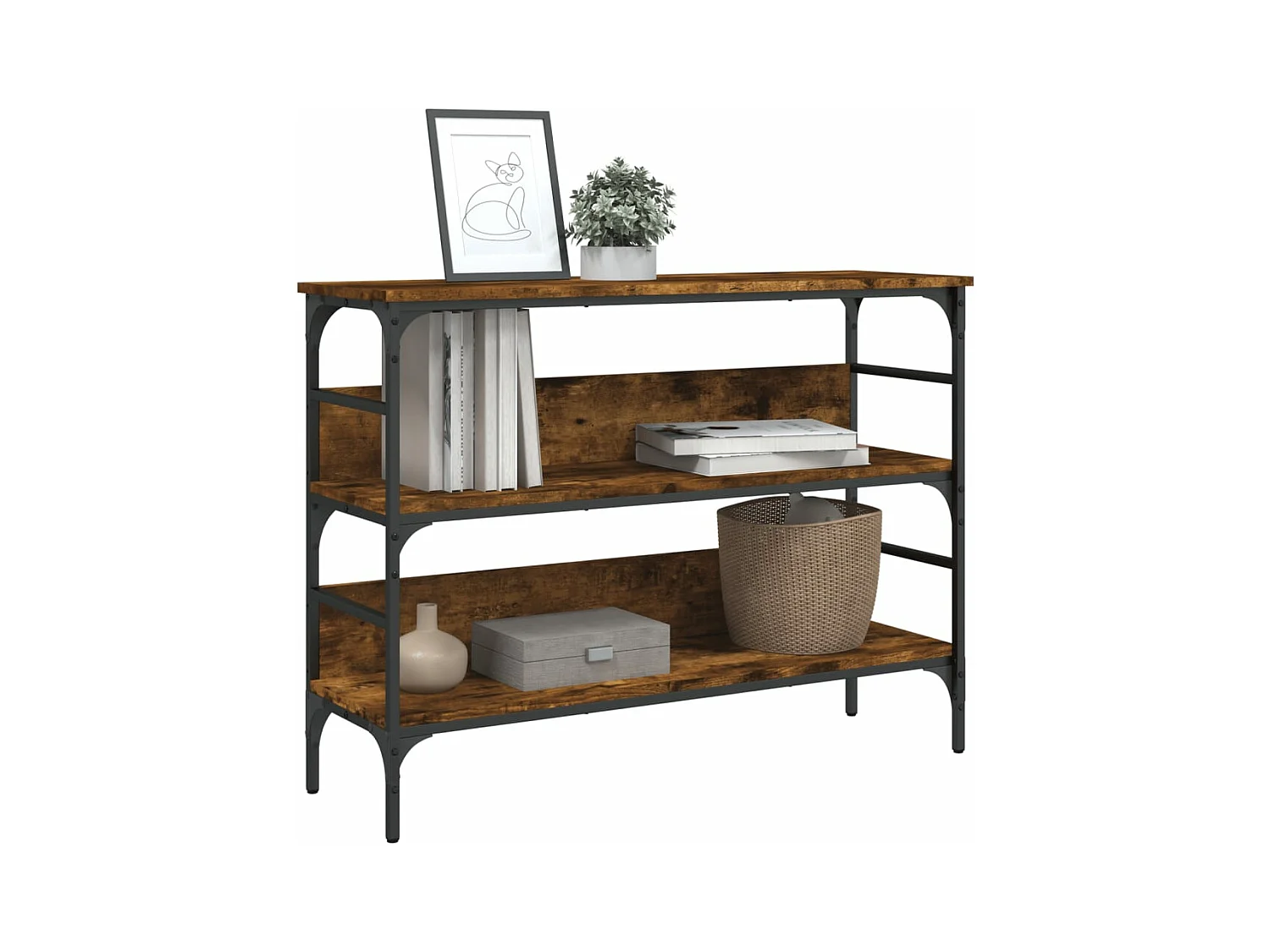 Konsolentisch,Flurtisch Räuchereiche 100x32x75 cm Holzwerkstoff -gkd697446