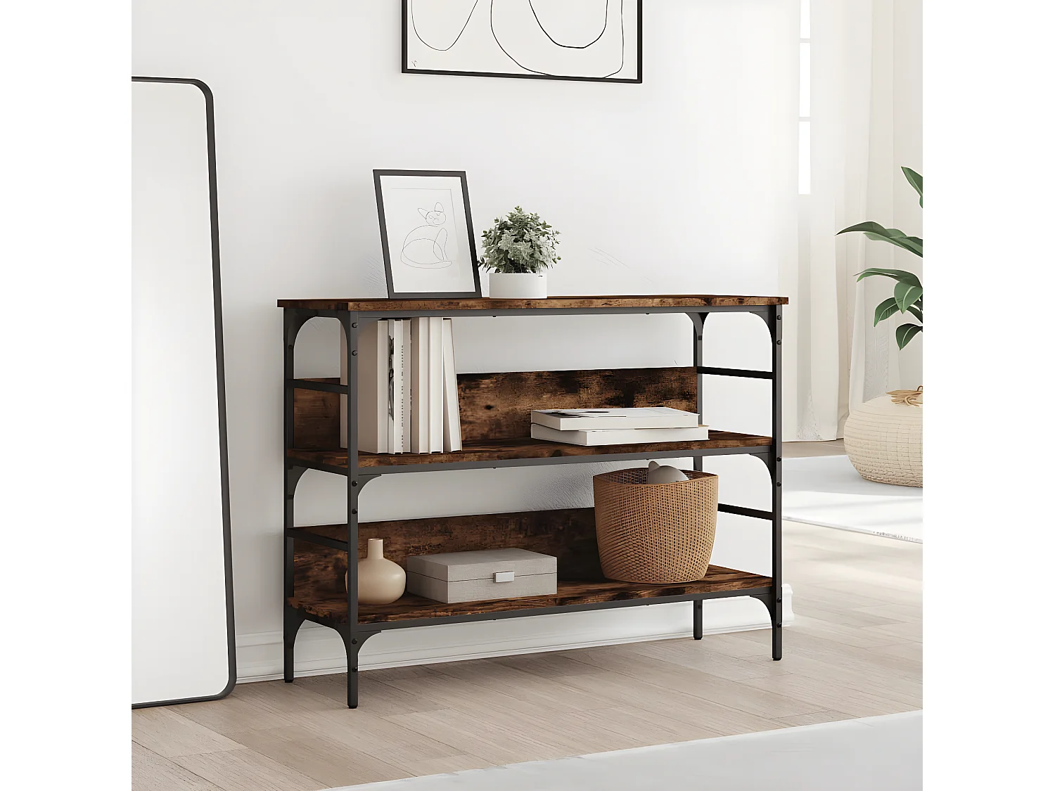 Konsolentisch,Flurtisch Räuchereiche 100x32x75 cm Holzwerkstoff -gkd697446