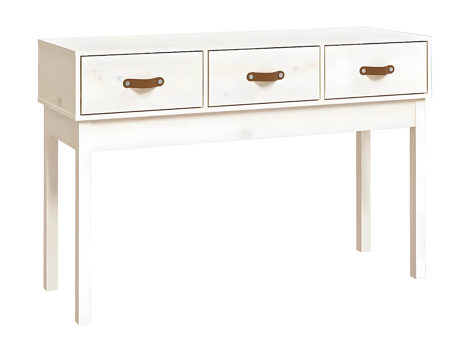 Table console Blanc 114x40x75 cm Bois massif de pin GHR53746