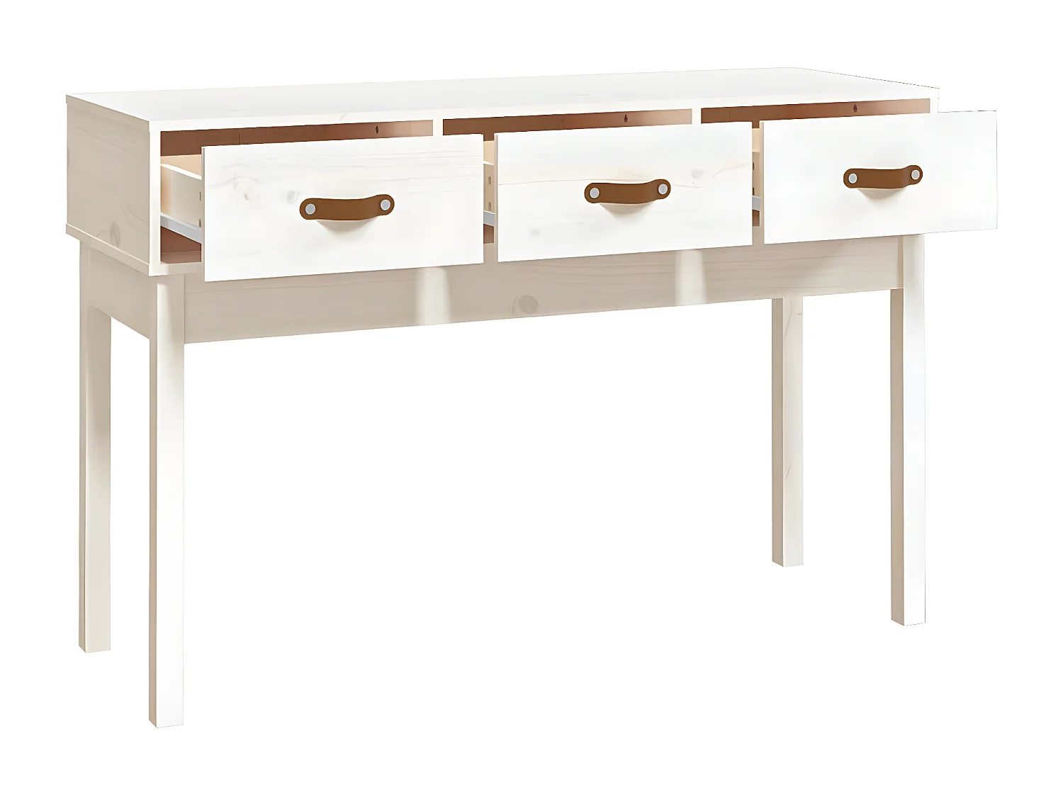 Table console Blanc 114x40x75 cm Bois massif de pin GHR53746