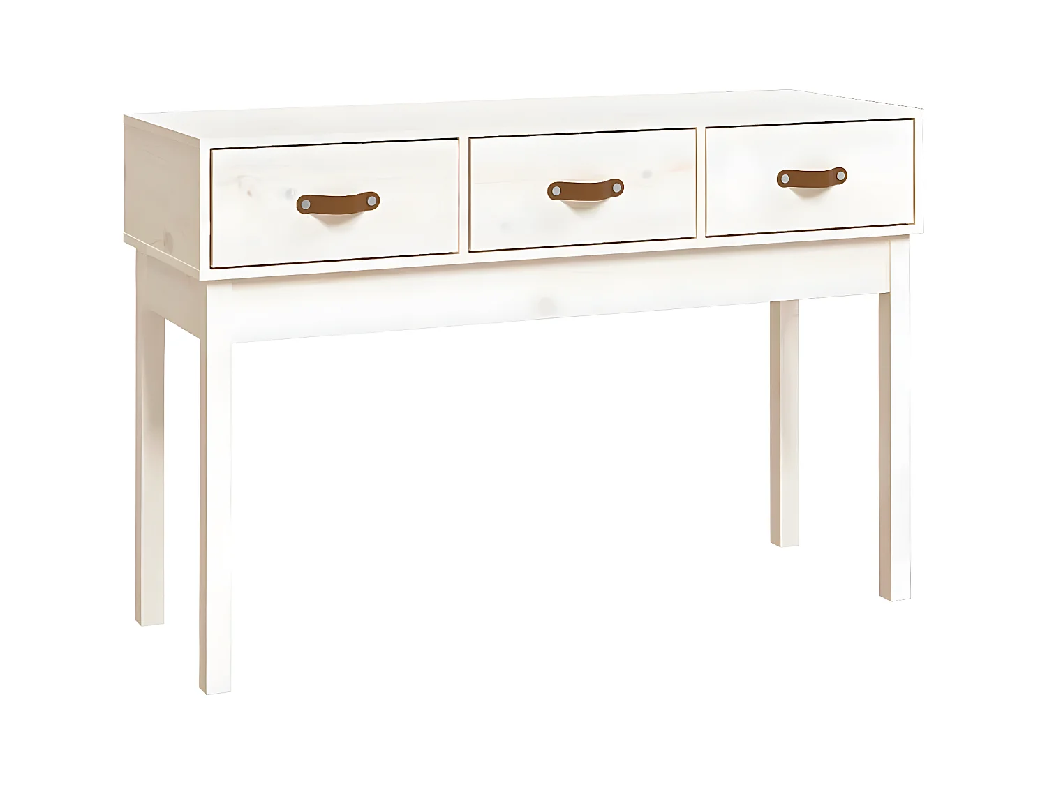 Konsolentisch,Flurtisch Weiß 114x40x75 cm Massivholz Kiefer -gkd860660