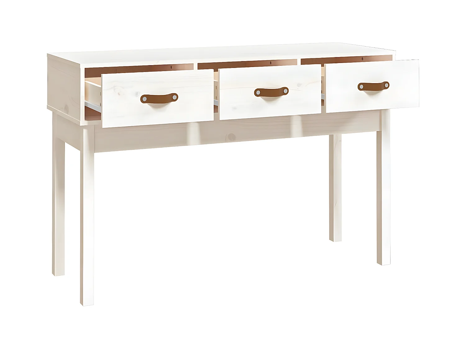 Konsolentisch,Flurtisch Weiß 114x40x75 cm Massivholz Kiefer -gkd860660