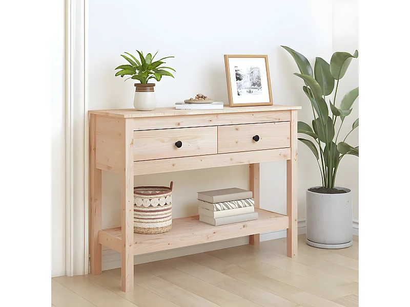 Table console 100x35x75 cm Bois massif de pin GHR31268