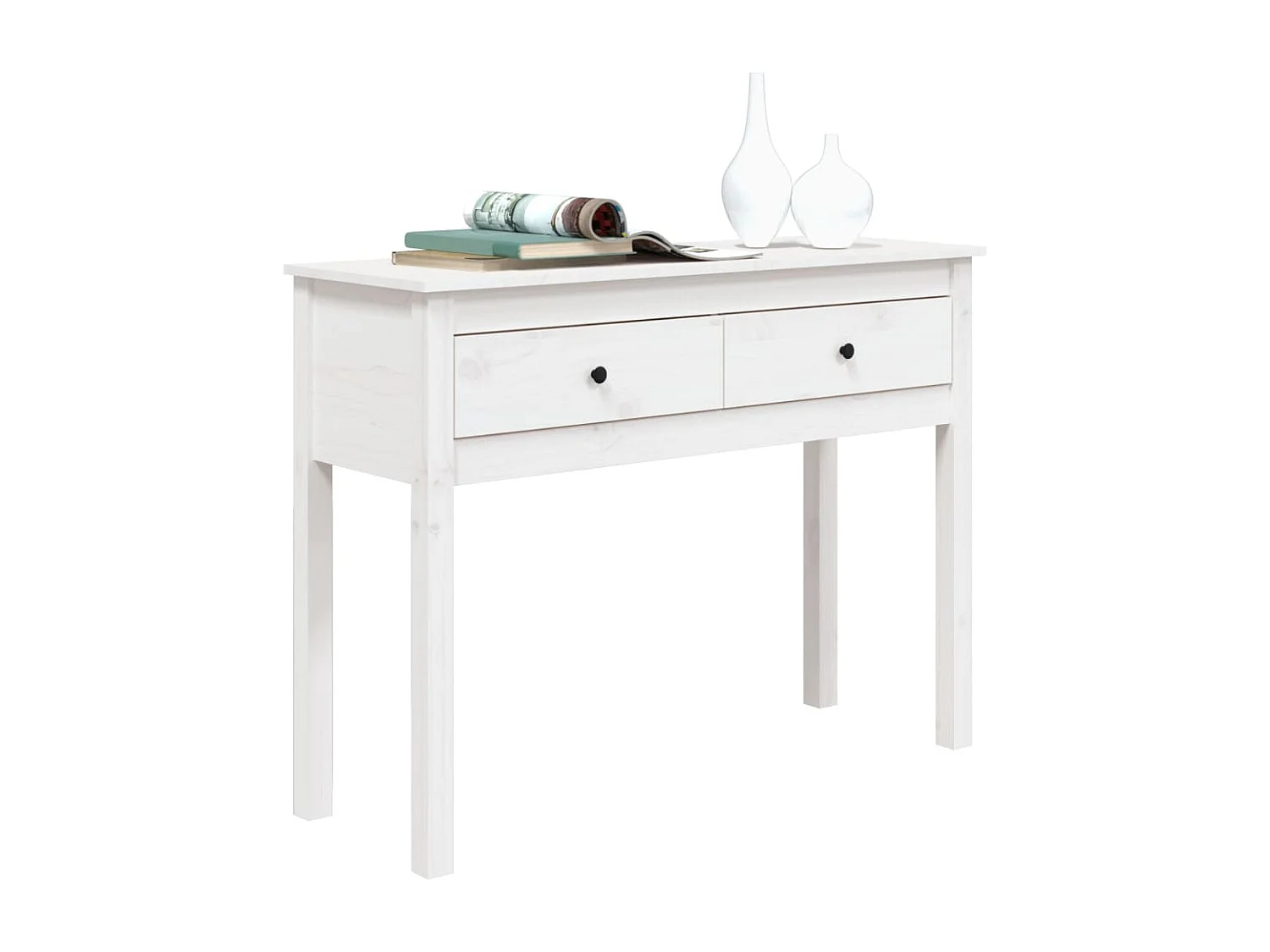 Table console Blanc 100x35x75 cm Bois massif de pin GHR34163