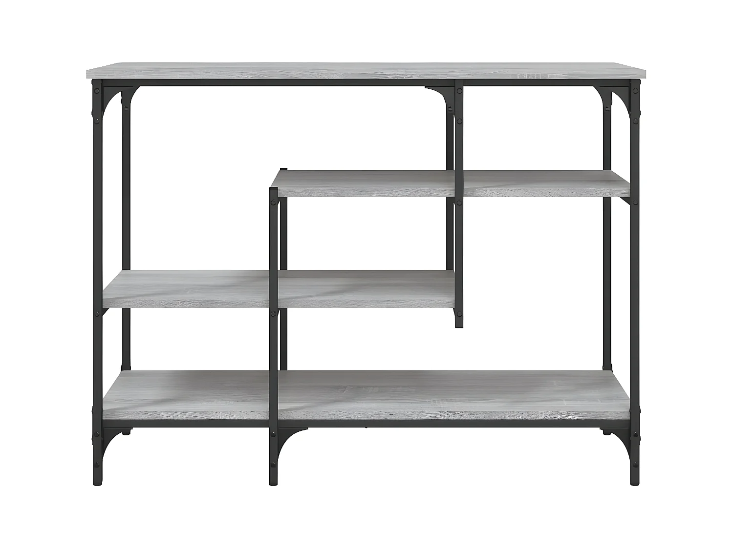Mesa consola c/ prateleiras 100x35x75 cm cinzento sonoma PT556617