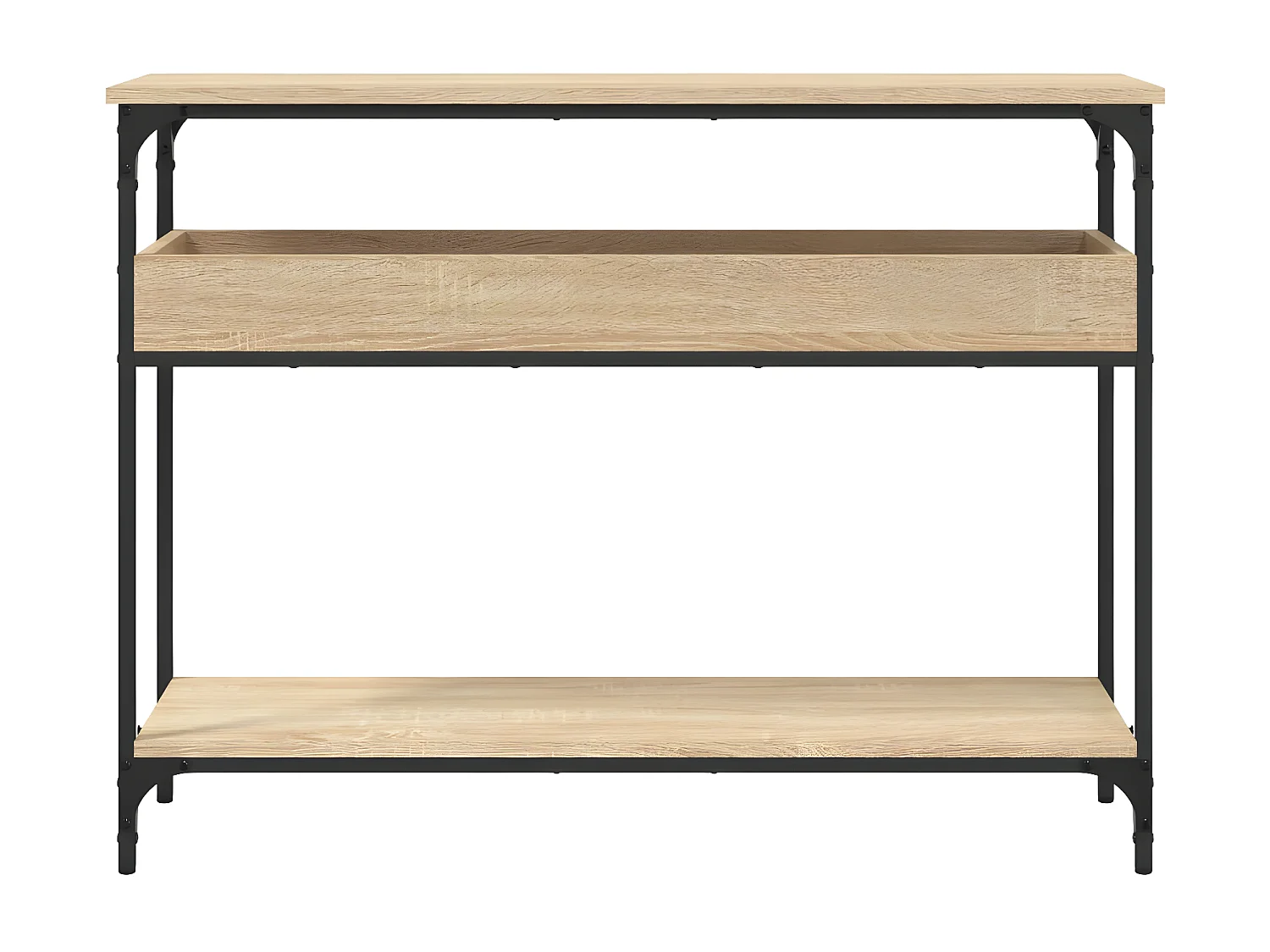 Table console avec étagère chêne sonoma 100x29x75 cm GHR89667
