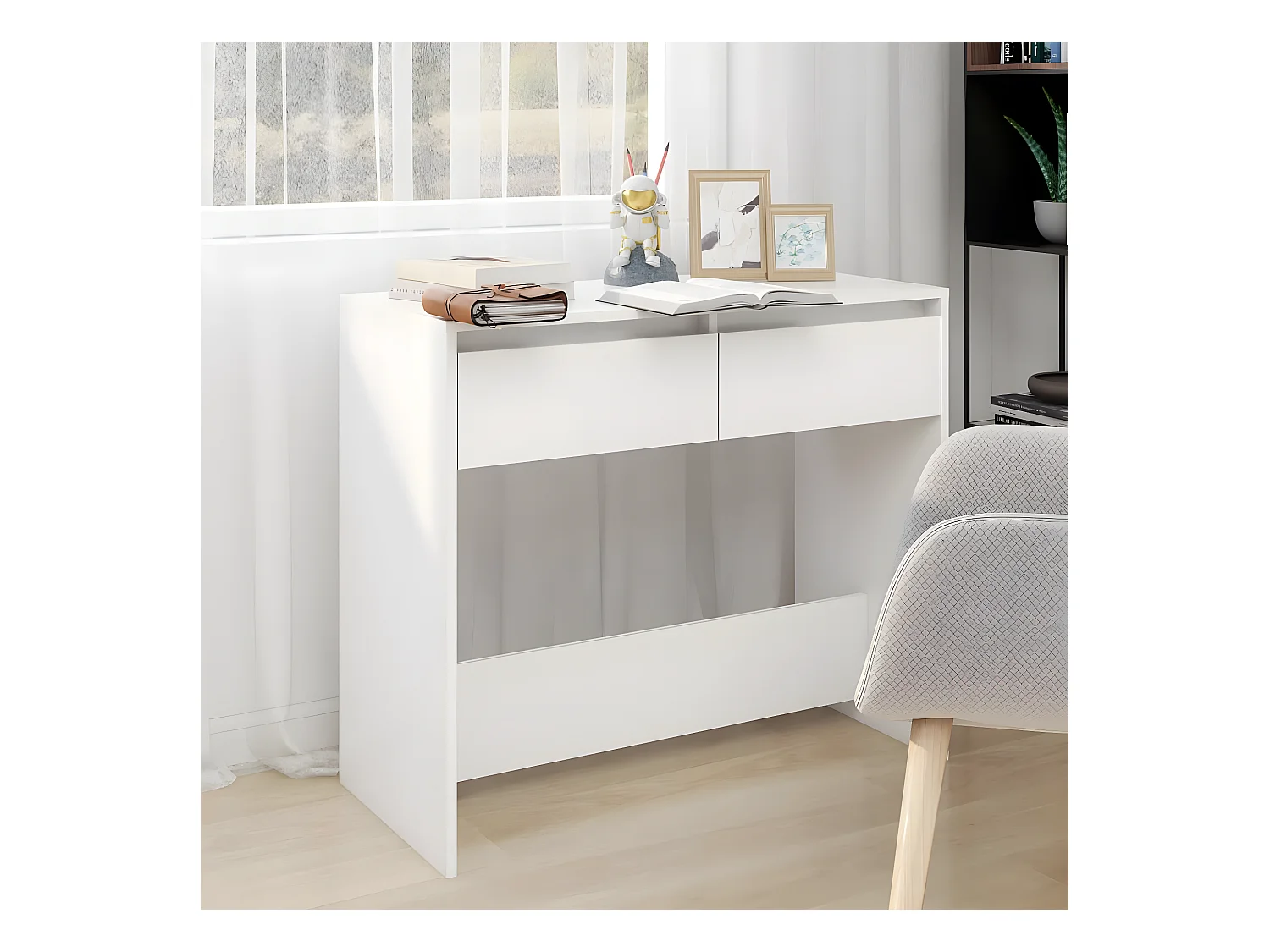 Table console Blanc 89x41x76,5 cm Acier GHR54600