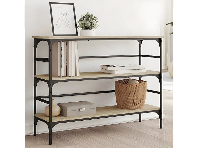 Table console chêne sonoma 100x32x75 cm bois d'ingénierie GHR66831