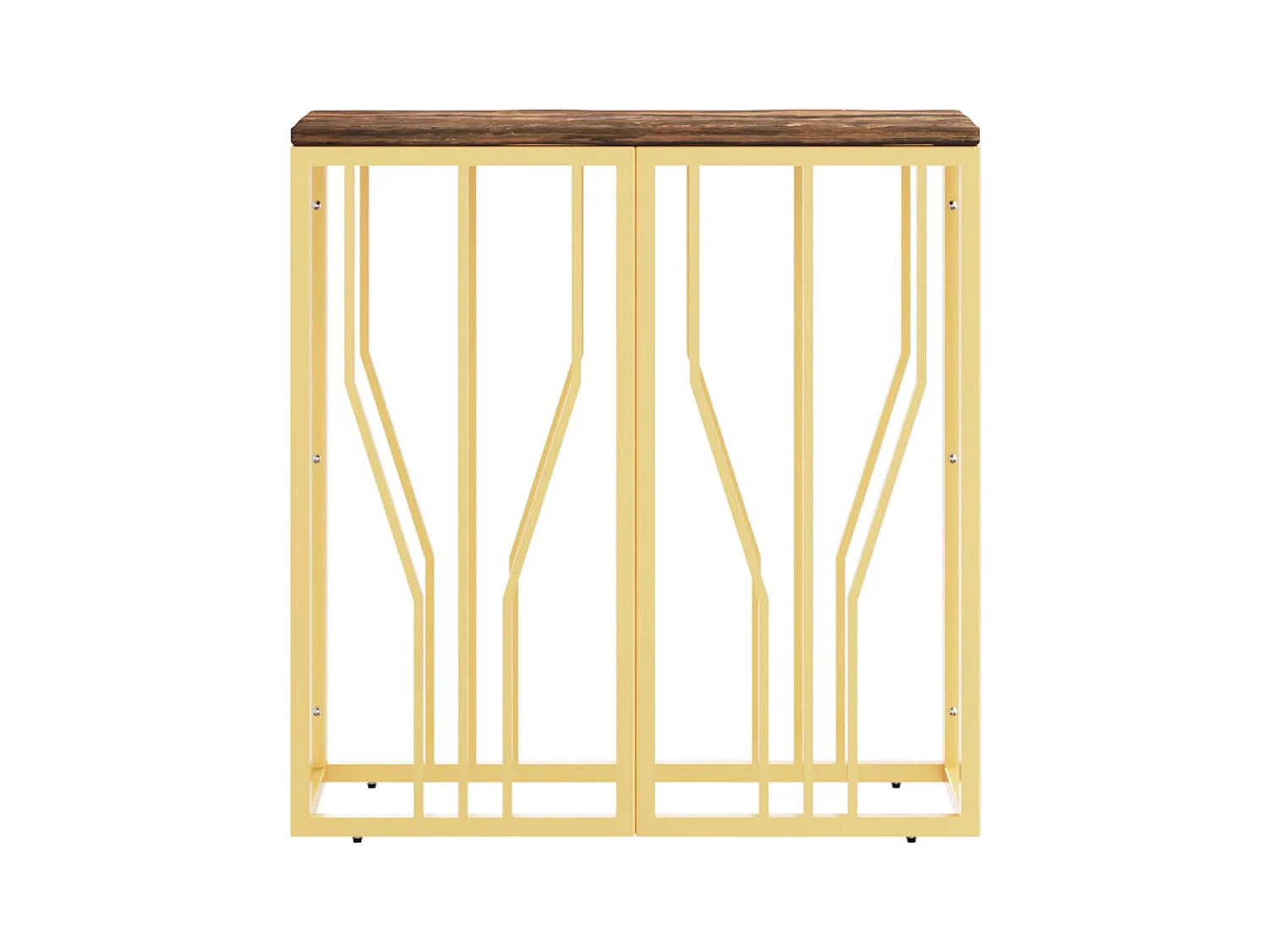 Konsolentisch,Flurtisch Golden Edelstahl und Altholz Massiv -gkd942010