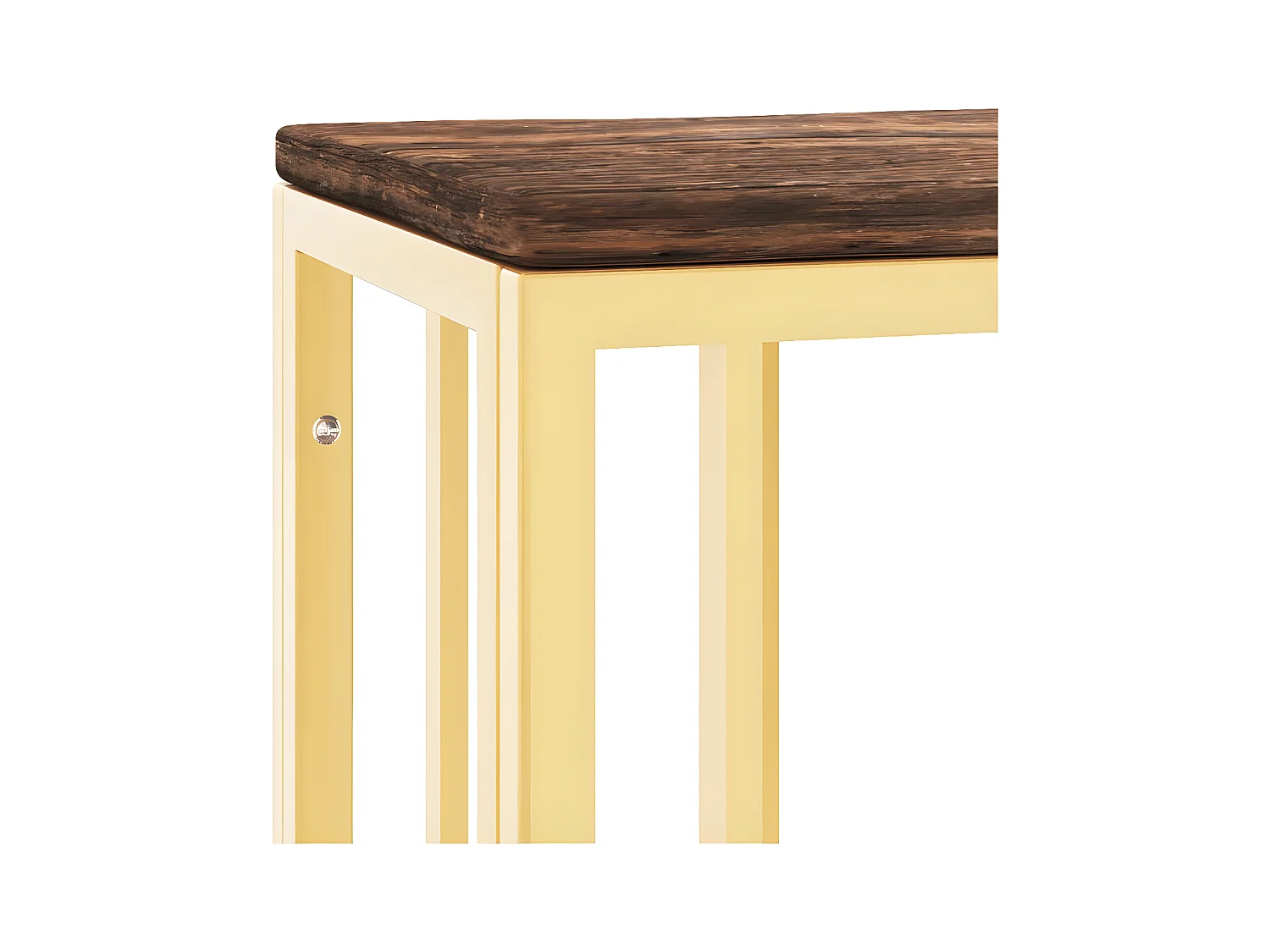 Konsolentisch,Flurtisch Golden Edelstahl und Altholz Massiv -gkd942010