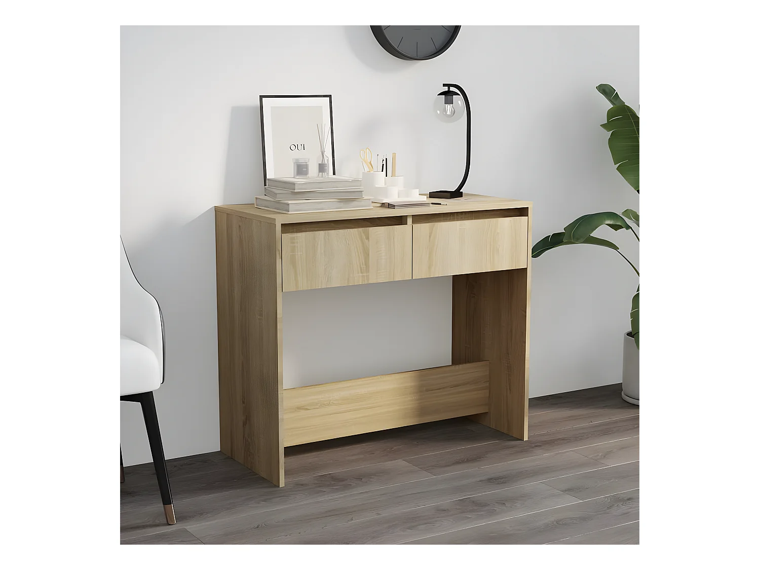 Table console Chêne Sonoma 89x41x76,5 cm Acier GHR60792