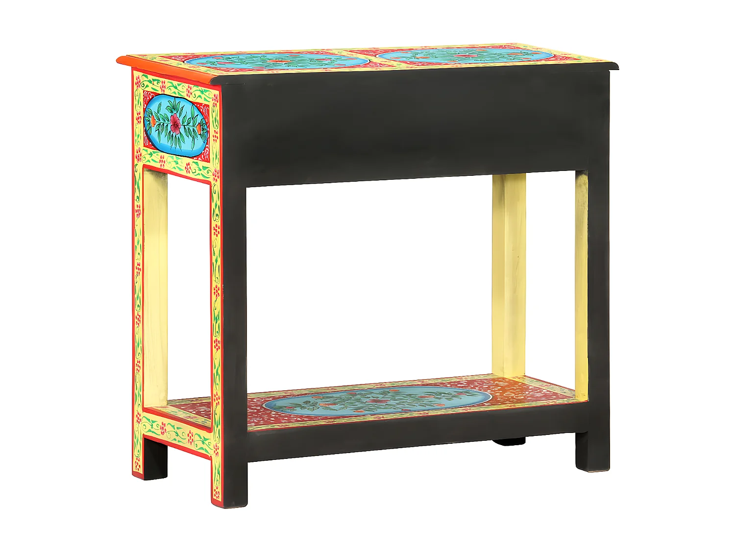 Table console peinte à la main 80x35x75 cm Bois de manguier GHR67161