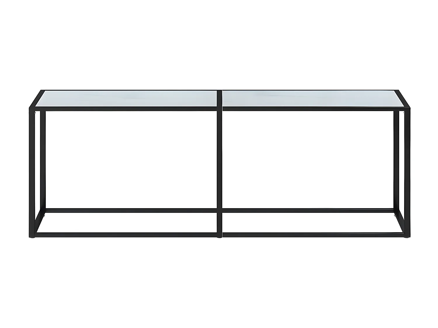 Table console Marbre blanc 220x35x75,5 cm Verre trempé GHR44977