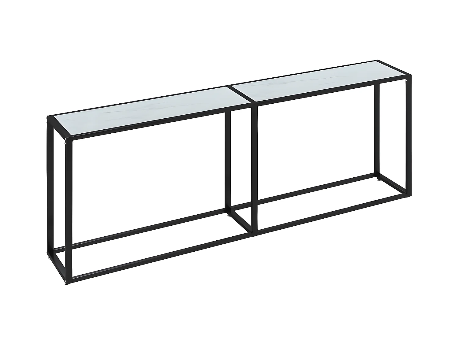 Mesa consola vidrio templado mármol blanco 220x35x75,5 cm ES388710