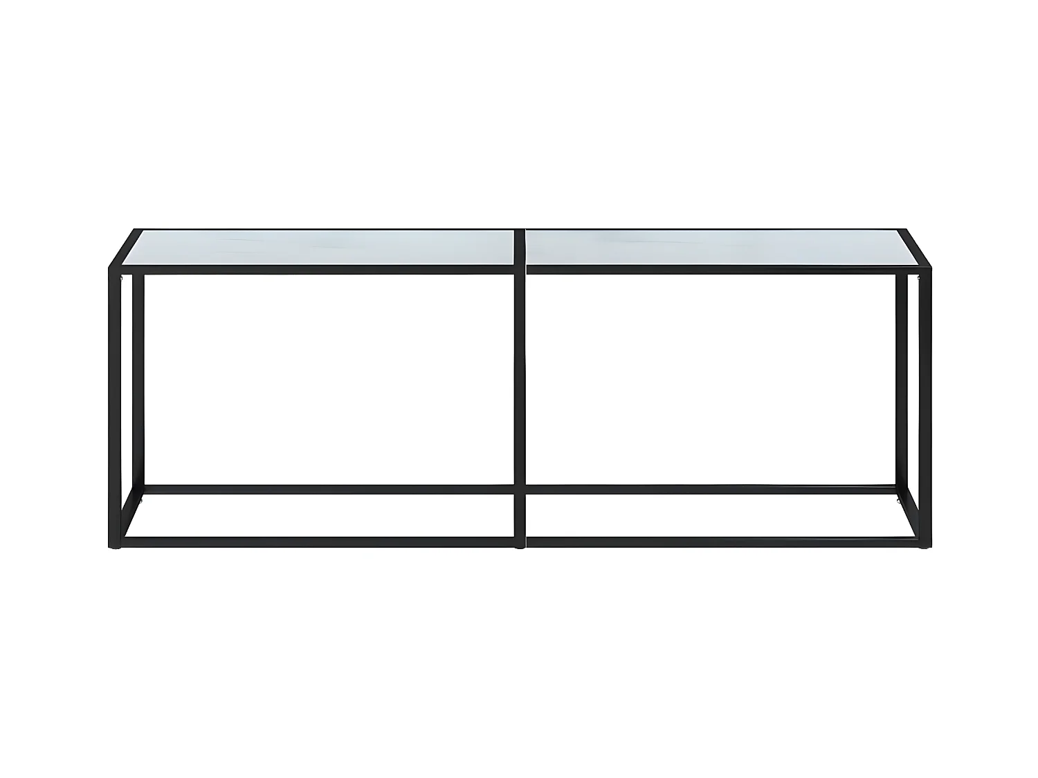 Mesa consola vidrio templado mármol blanco 220x35x75,5 cm ES388710