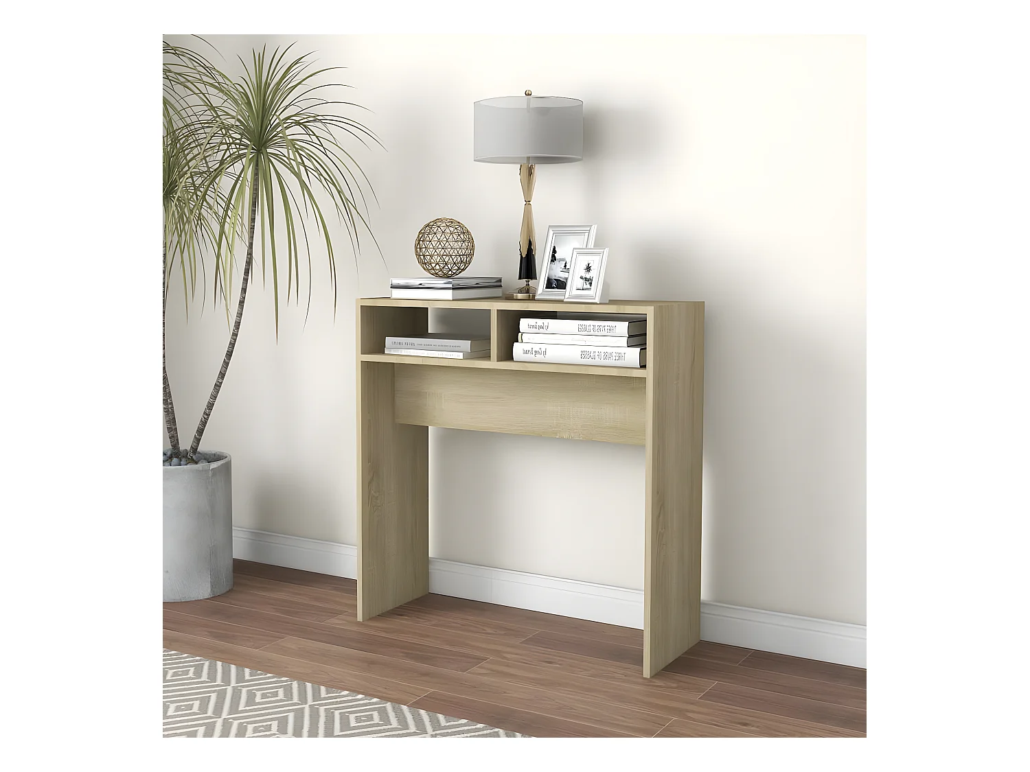 Table console Chêne sonoma 78x30x80 cm Aggloméré GHR55212