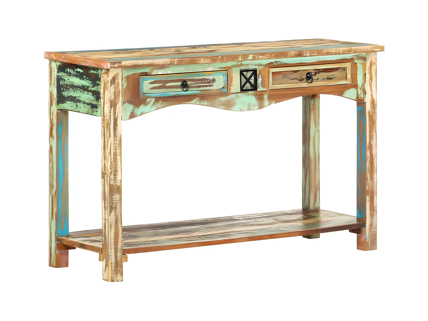 Mesa consola madera maciza reciclada 120x40x75 cm ES624100
