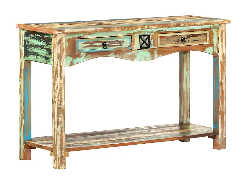 Wandtafel 120x40x75 cm massief gerecycled hout NL262575