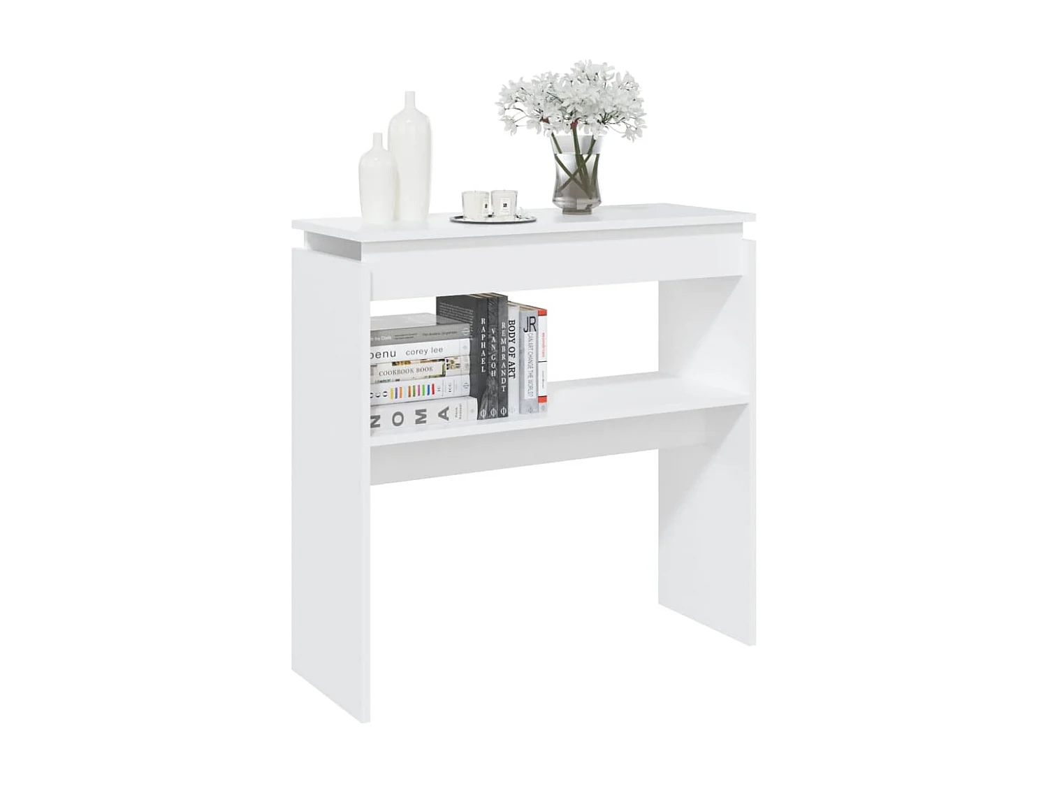 Table console Blanc 80x30x80 cm Aggloméré GHR22103