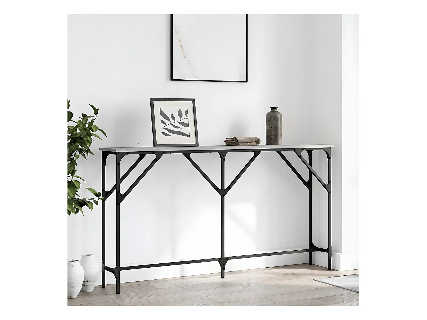 Table console sonoma gris 140x23x75 cm bois d'ingénierie GHR81495