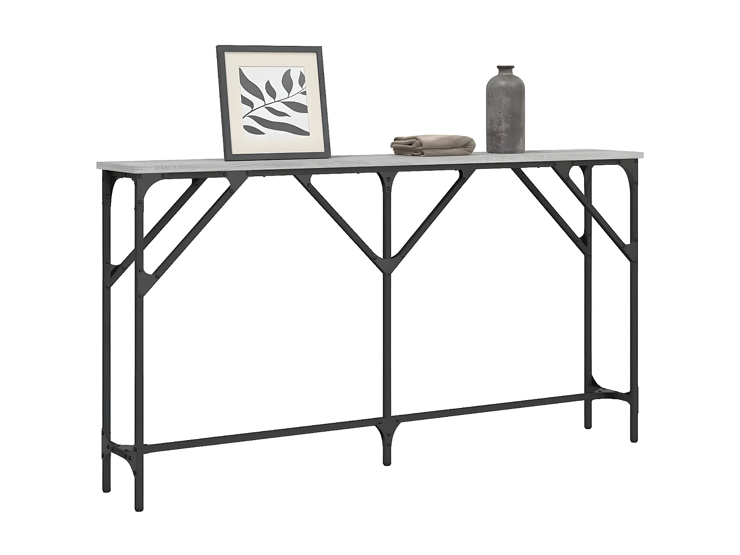 Konsolentisch,Flurtisch Grau Sonoma 140x23x75 cm Holzwerkstoff -gkd454870
