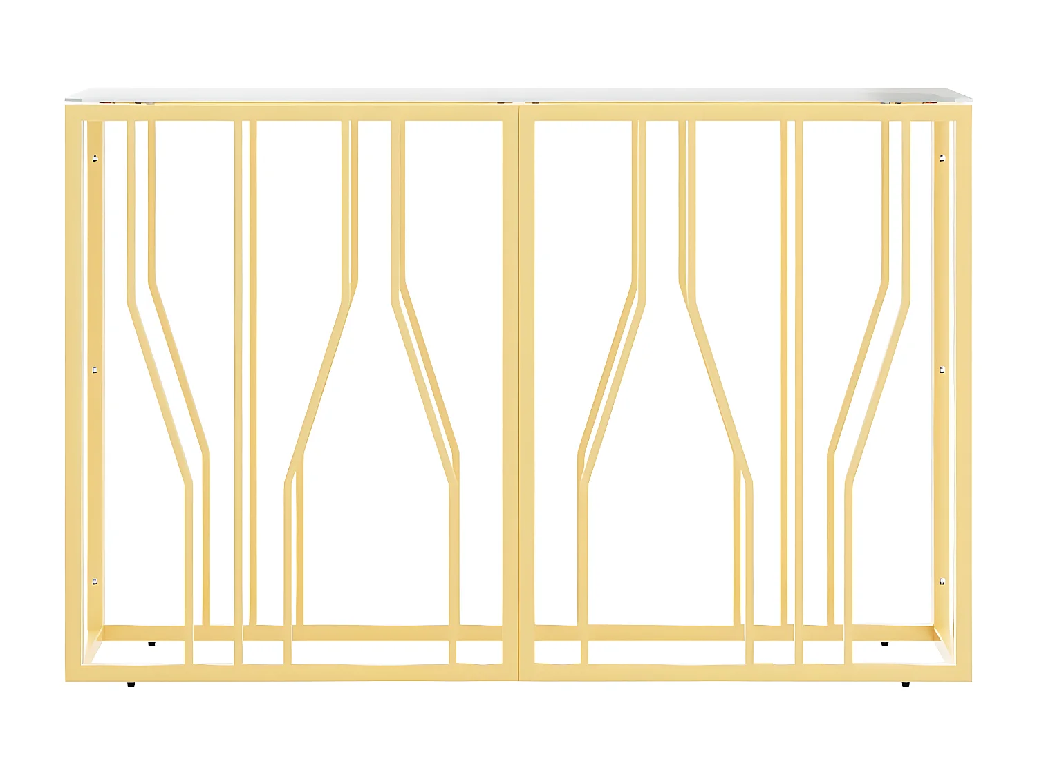Table console 110x30x70 cm acier inoxydable et verre GHR66179