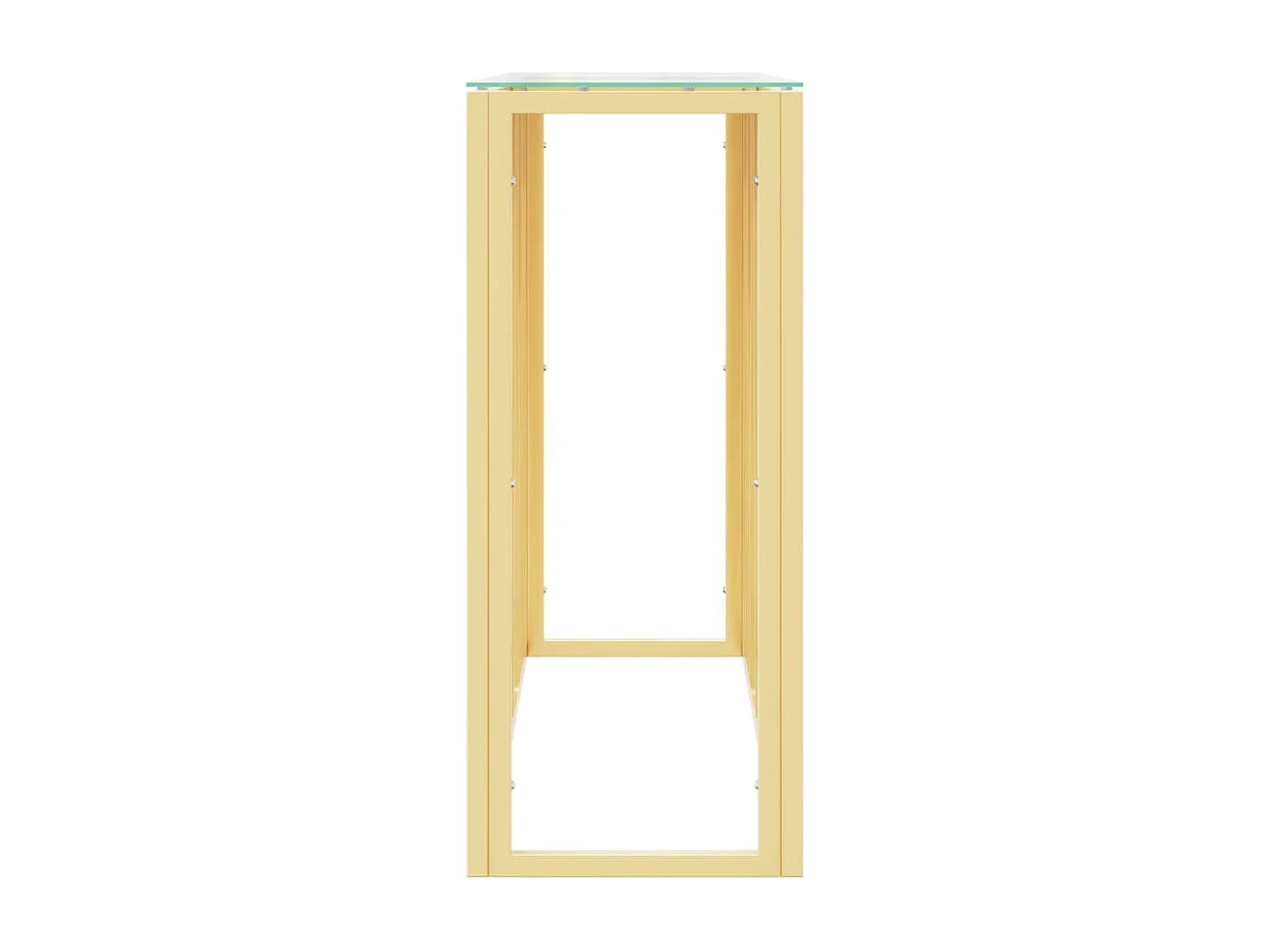 Table console 110x30x70 cm acier inoxydable et verre GHR66179