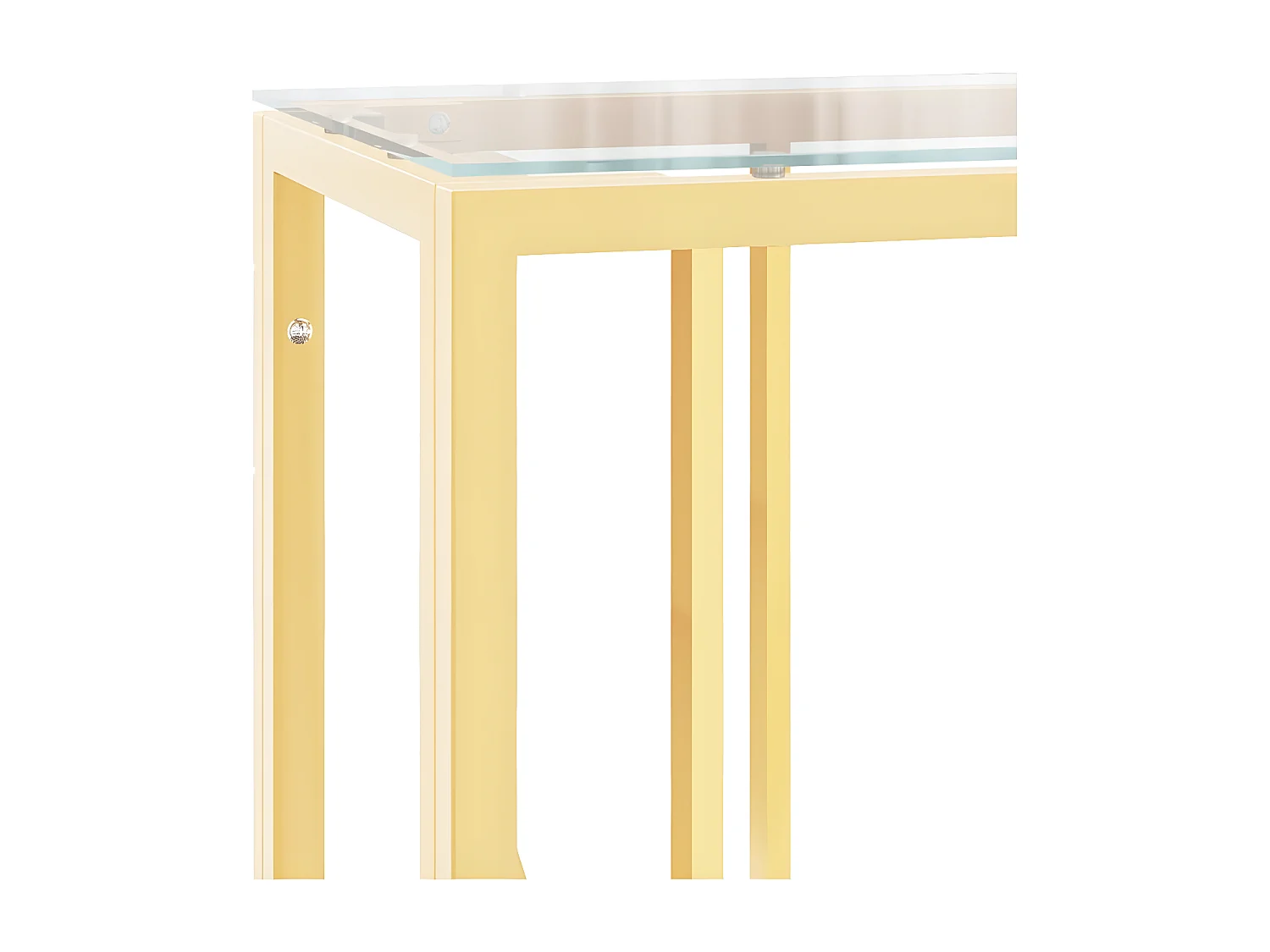 Table console 110x30x70 cm acier inoxydable et verre GHR66179