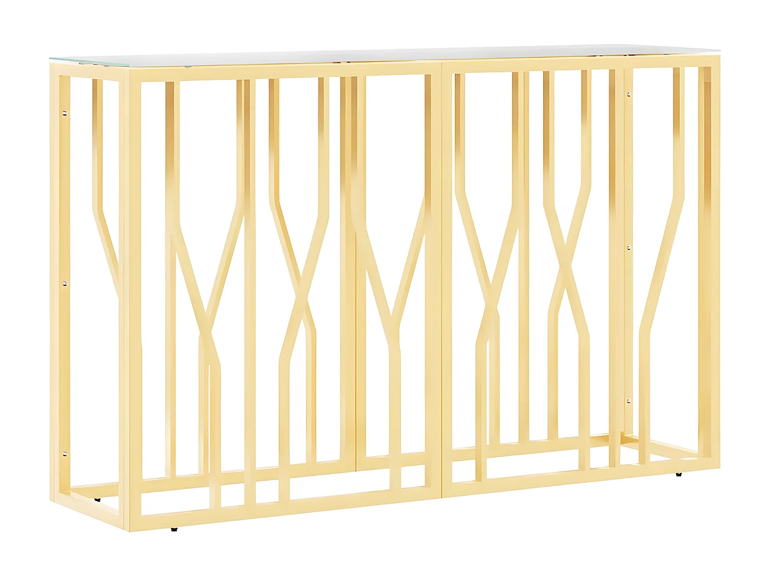 Mesa consola acero inoxidable y vidrio 110x30x70 cm ES445663