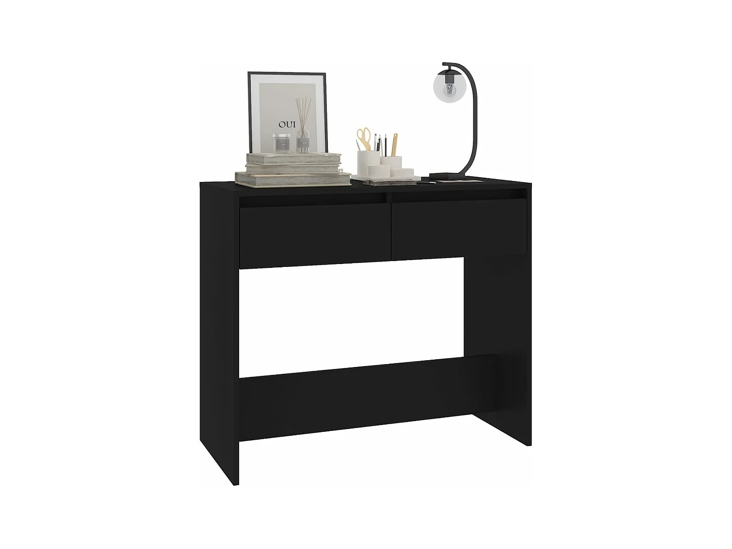 Konsolentisch,Flurtisch Schwarz 89x41x76,5 cm Holzwerkstoff -gkd820964