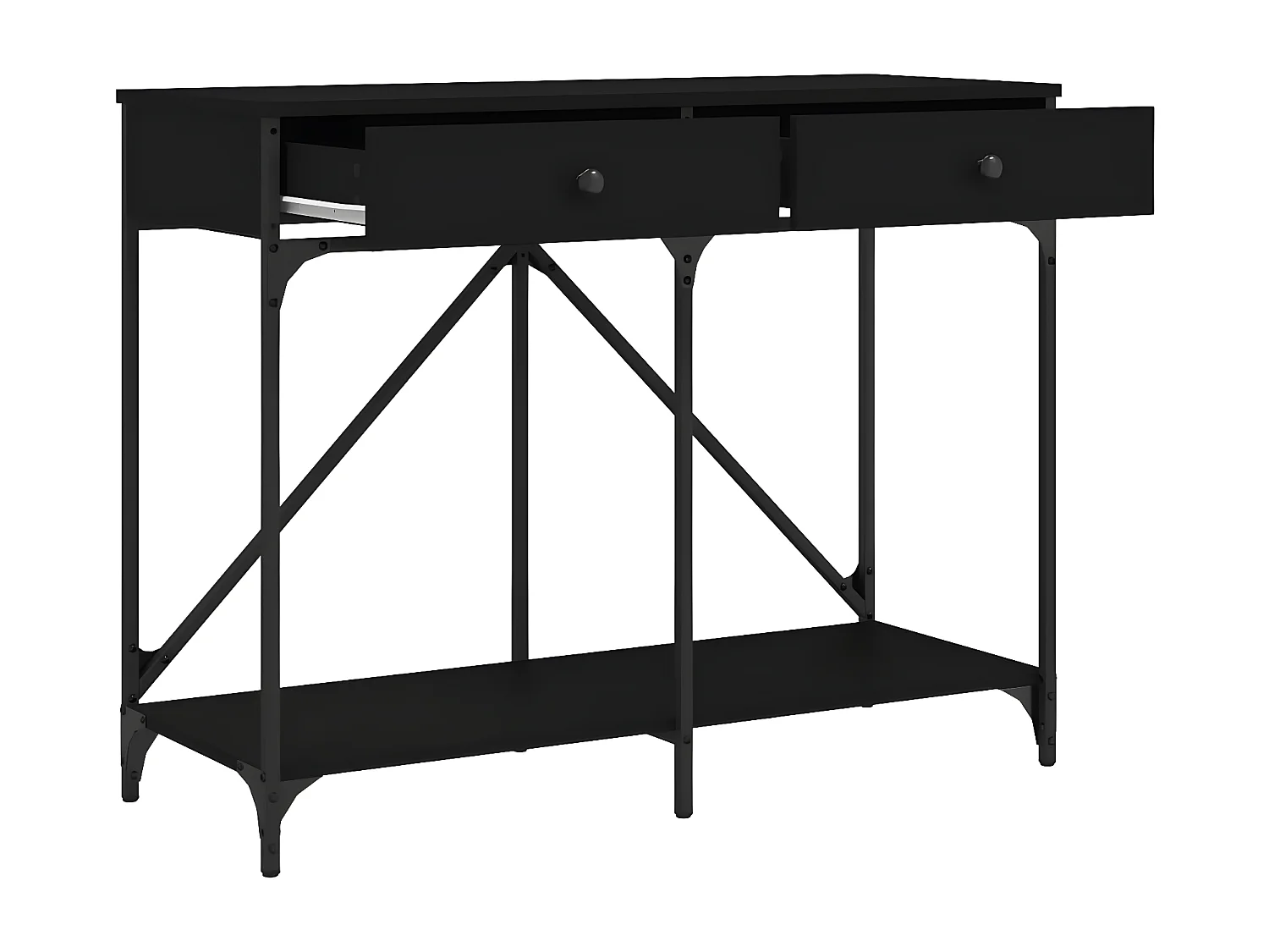 Mesa consola madera de ingeniería negra 100x39x78,5 cm ES503588