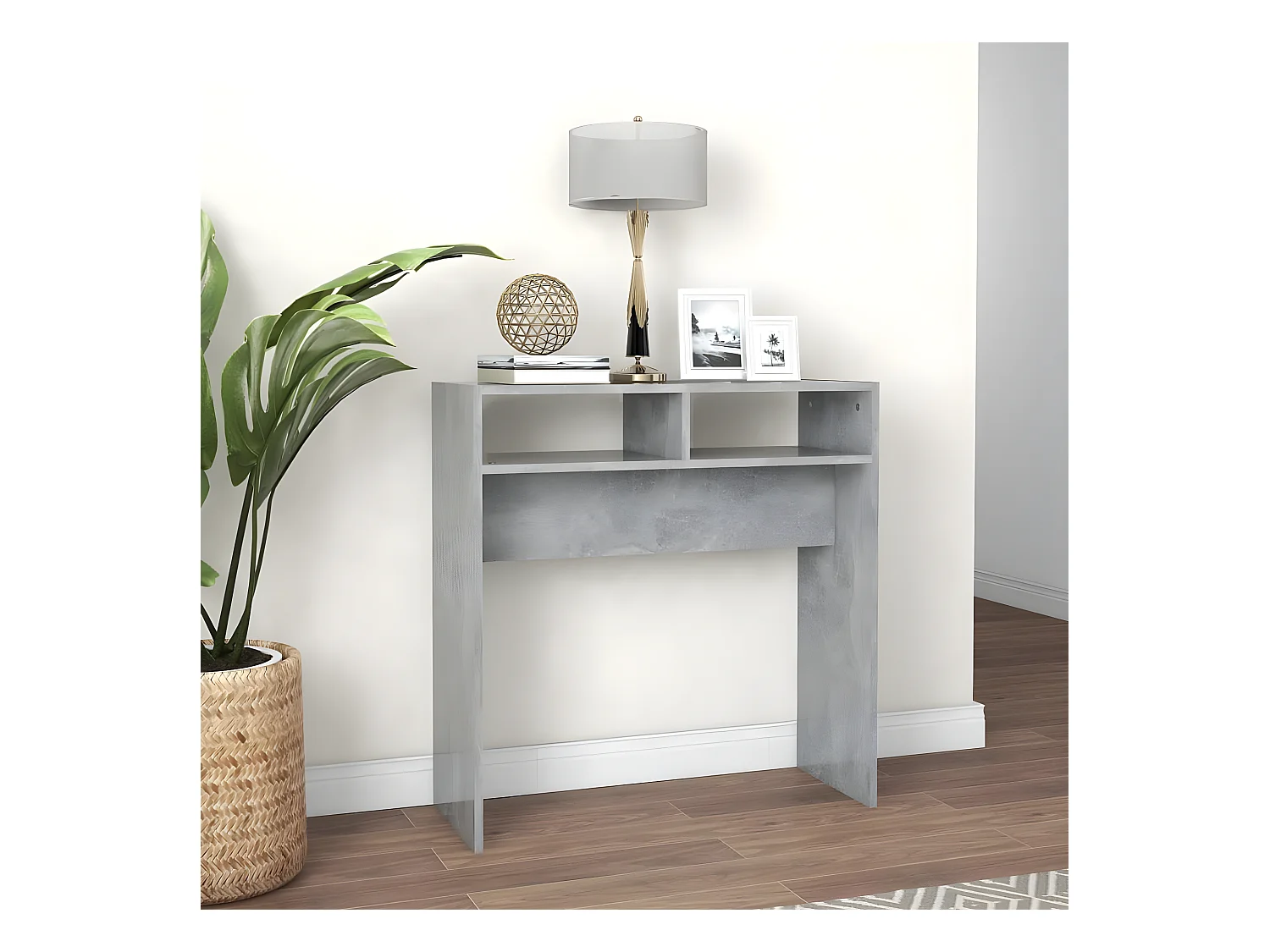 Table console Gris béton 78x30x80 cm Aggloméré GHR44345