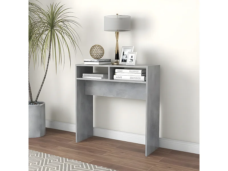 Table console Gris béton 78x30x80 cm Aggloméré GHR44345