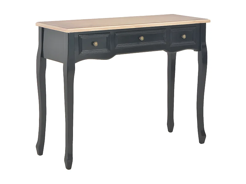 Dressing Console Table with 3 Drawers Black ES211399