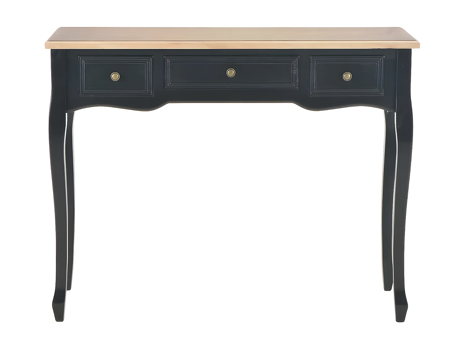 Table de console et coiffeuse avec 3 tiroirs Noir GHR23448