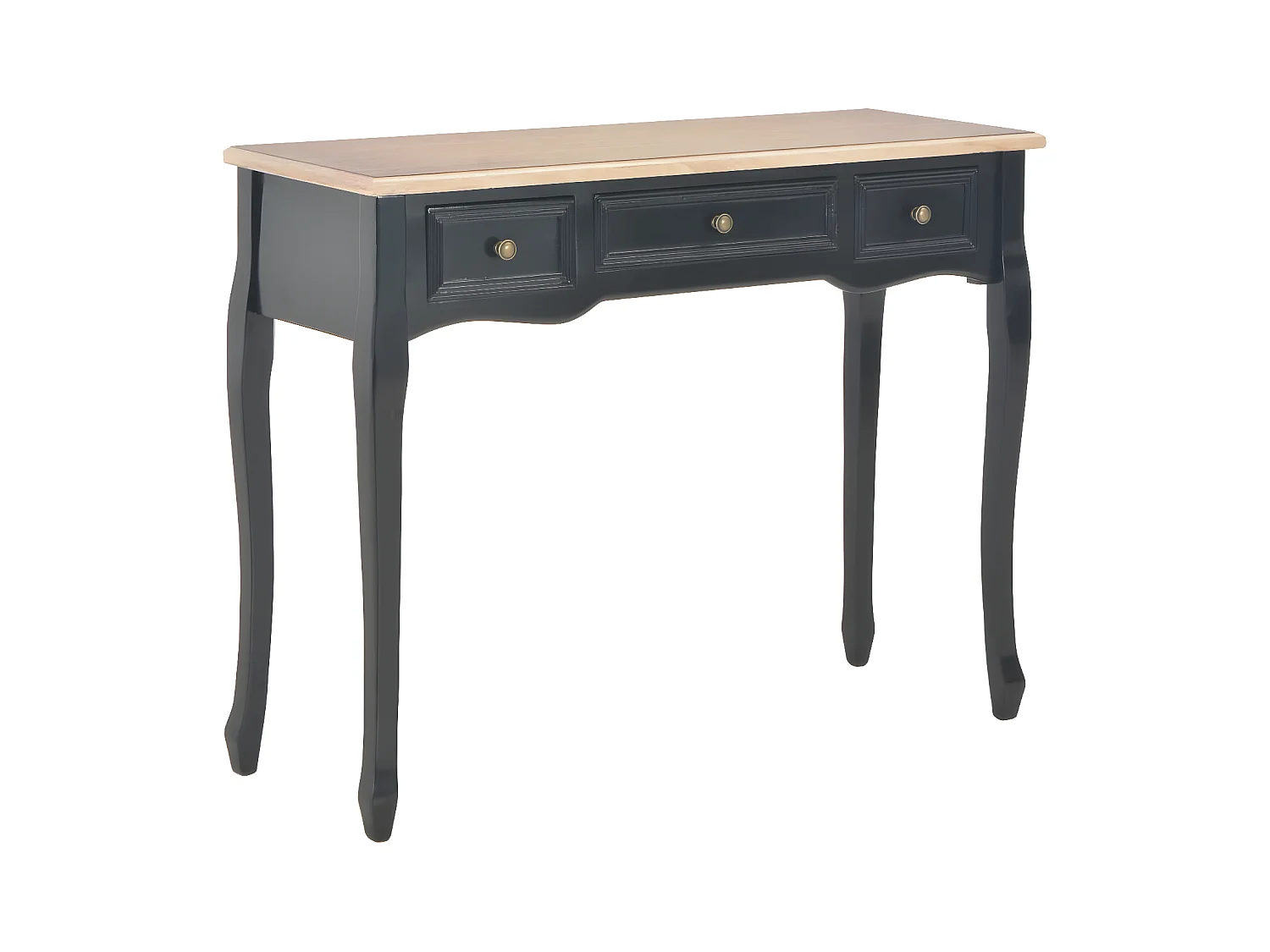 Table de console et coiffeuse avec 3 tiroirs Noir GHR23448