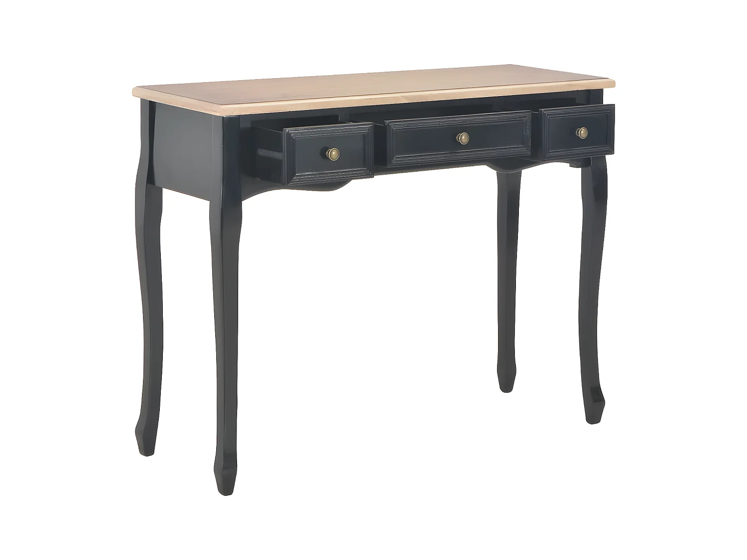 Table de console et coiffeuse avec 3 tiroirs Noir GHR23448