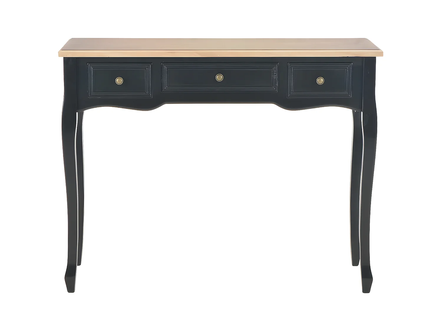 Table de console et coiffeuse avec 3 tiroirs Noir GHR23448