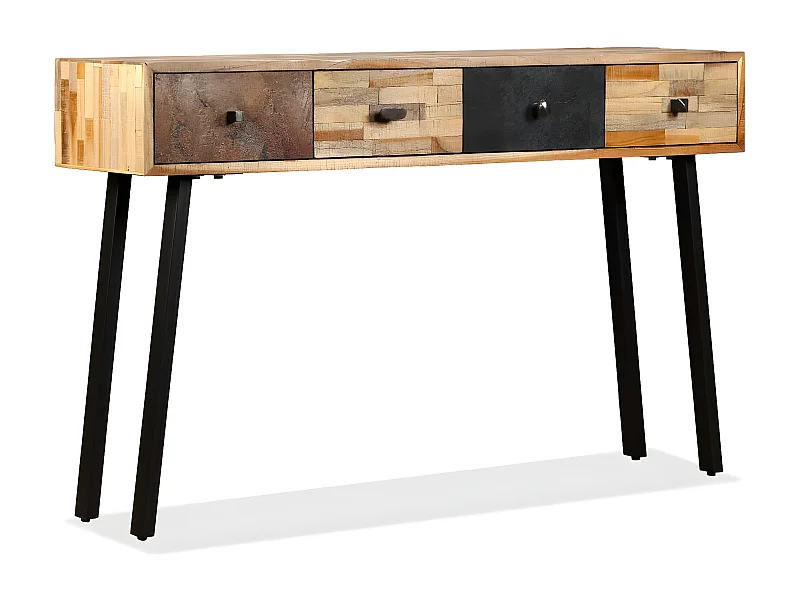 Wandtafel 120x30x76 cm massief gerecycled teakhout NL176848