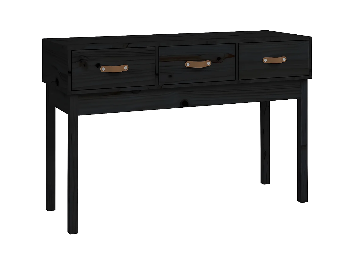Table console Noir 114x40x75 cm Bois massif de pin GHR61083