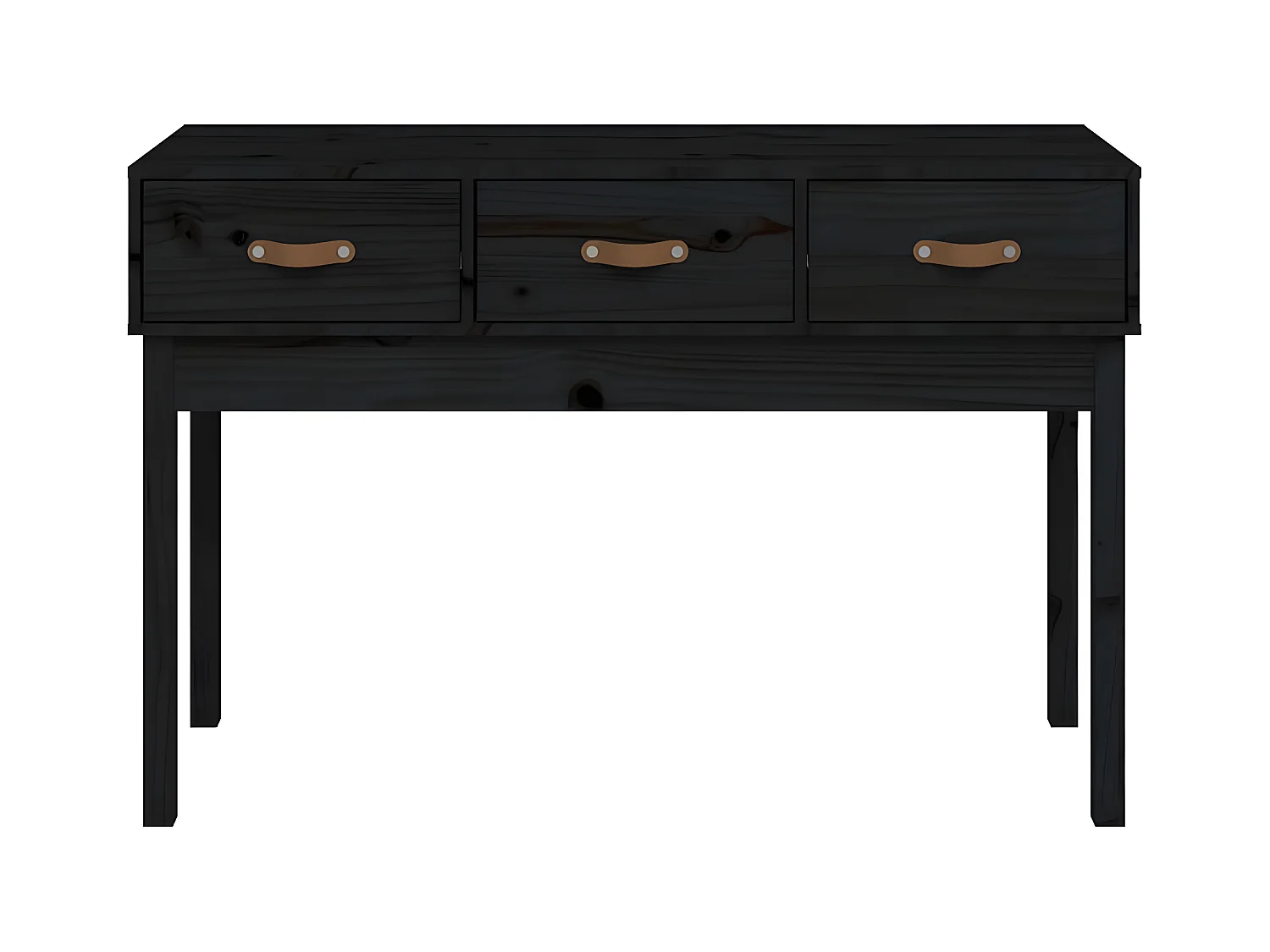Table console Noir 114x40x75 cm Bois massif de pin GHR61083